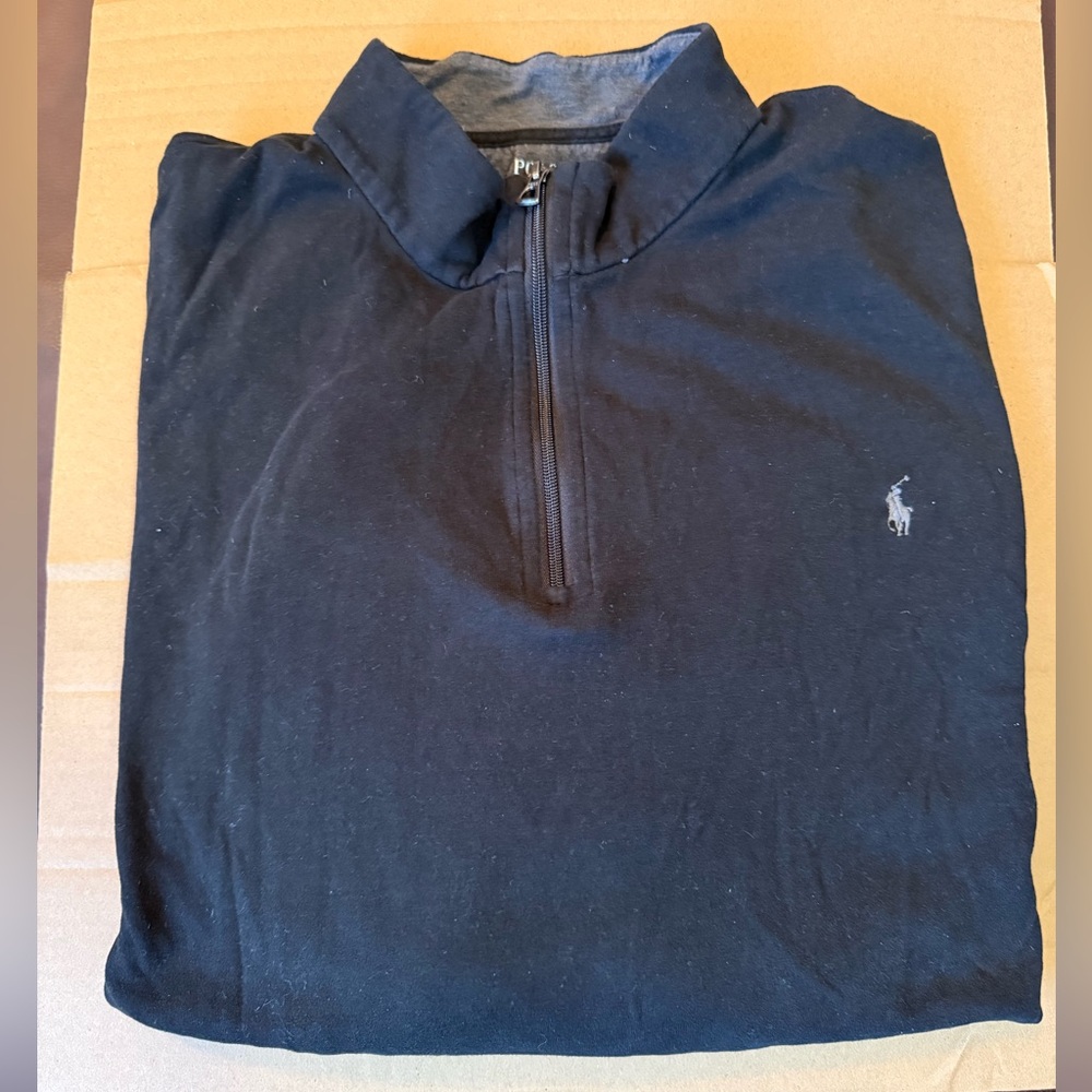 Polo by Ralph Lauren Black / Grey  Zip Up Sweater - 5XLB